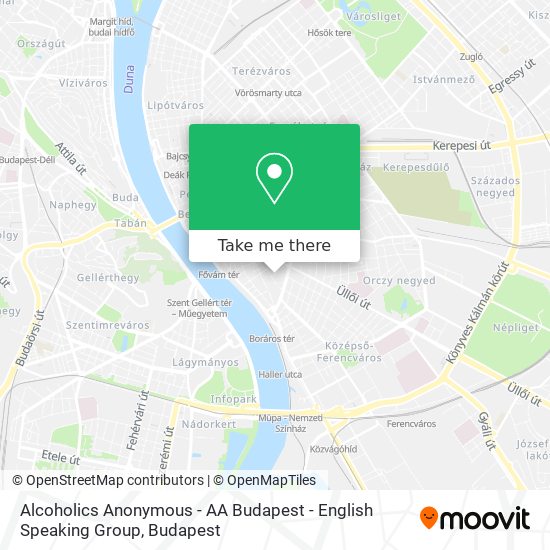 Alcoholics Anonymous - AA Budapest - English Speaking Group map