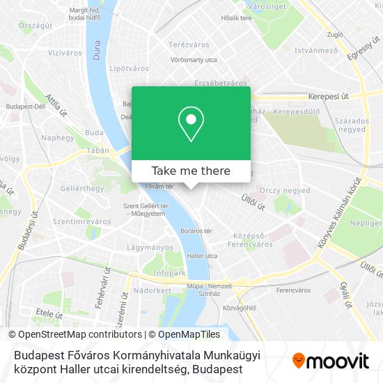 Budapest Főváros Kormányhivatala Munkaügyi központ Haller utcai kirendeltség map