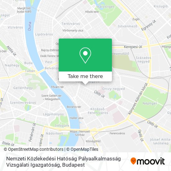 Nemzeti Közlekedési Hatóság Pályaalkalmasság Vizsgálati Igazgatóság map