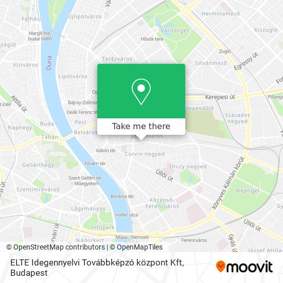 ELTE Idegennyelvi Továbbképzó központ Kft map