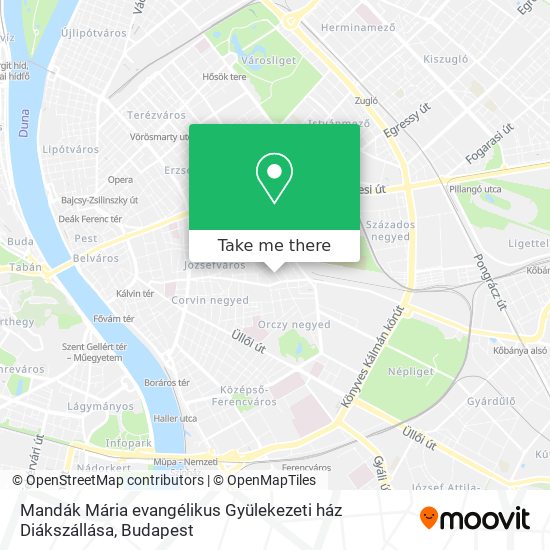 Mandák Mária evangélikus Gyülekezeti ház Diákszállása map