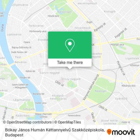 Bókay János Humán Kéttannyelvű Szakközépiskola map