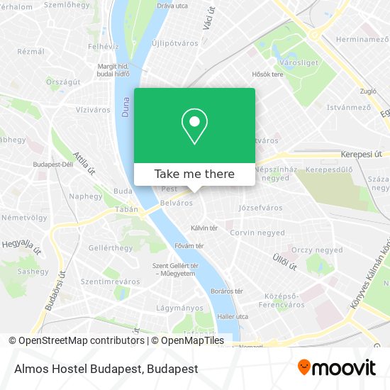 Almos Hostel Budapest map