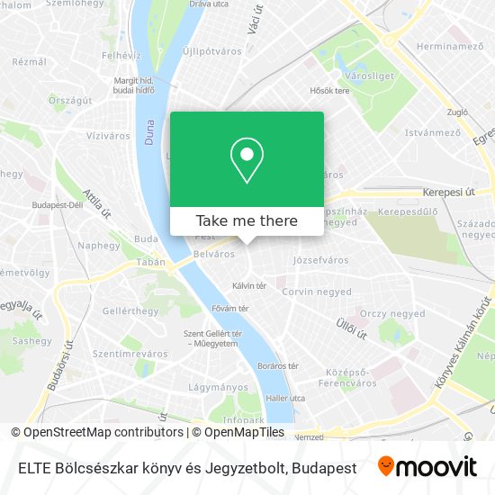 ELTE Bölcsészkar könyv és Jegyzetbolt map