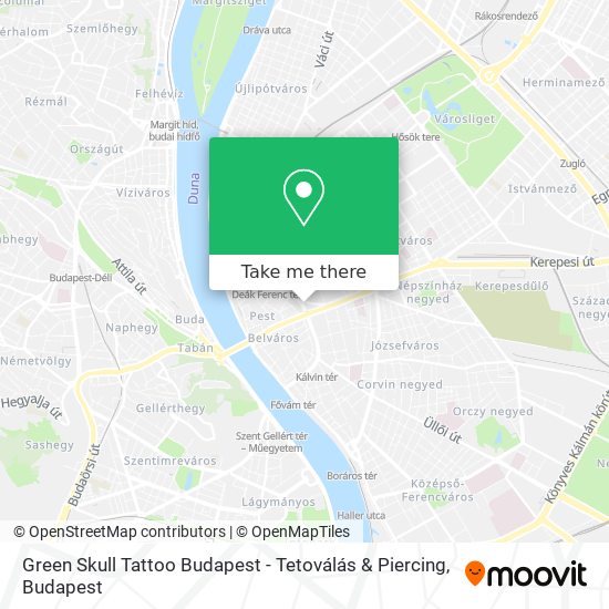 Green Skull Tattoo Budapest - Tetoválás & Piercing map