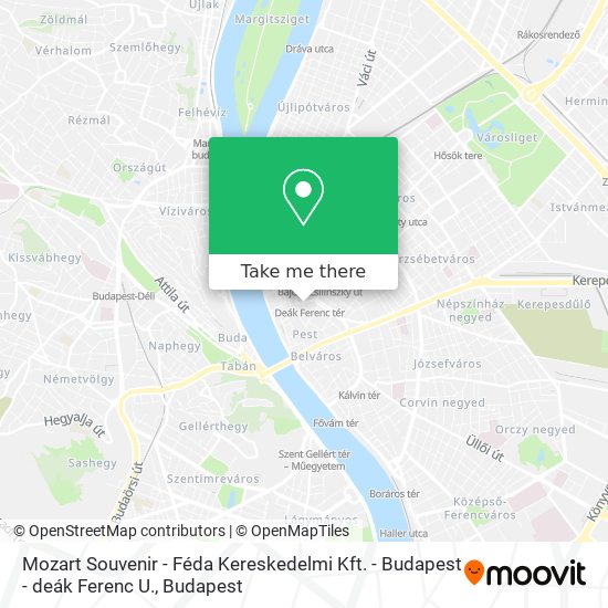 Mozart Souvenir - Féda Kereskedelmi Kft. - Budapest - deák Ferenc U. map