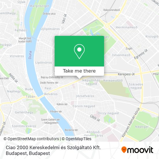 Ciao 2000 Kereskedelmi és Szolgáltató Kft. Budapest map