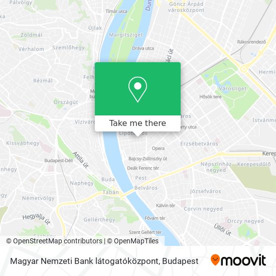 Magyar Nemzeti Bank látogatóközpont map