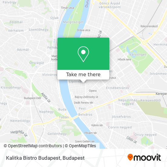 Kalitka Bistro Budapest map