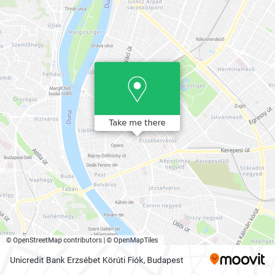 Unicredit Bank Erzsébet Körúti Fiók map