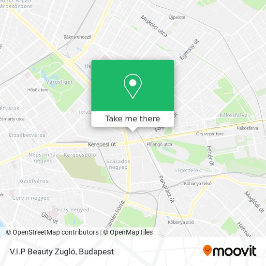 V.I.P Beauty Zugló map