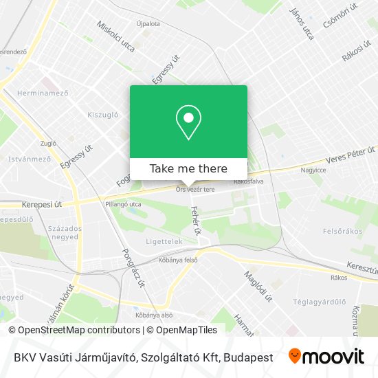 BKV Vasúti Járműjavító, Szolgáltató Kft map