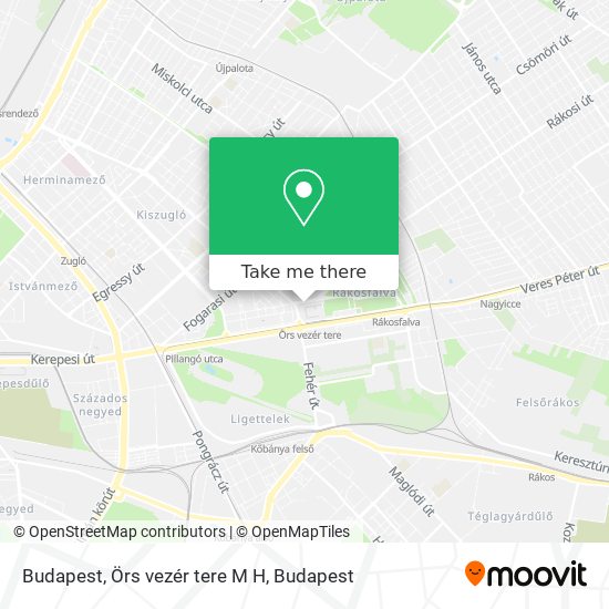 Budapest, Örs vezér tere M H map