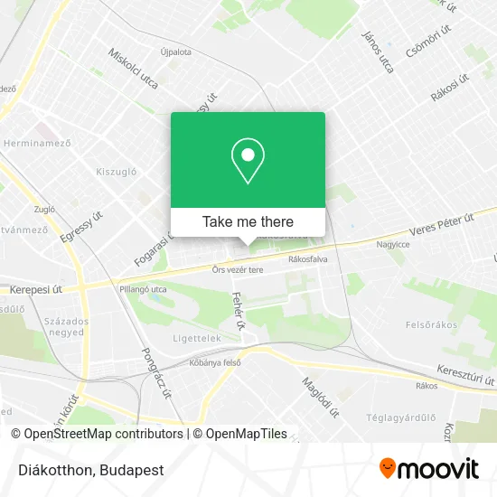 Diákotthon map