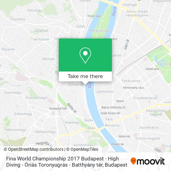 Fina World Championship 2017 Budapest - High Diving - Óriás Toronyugrás - Batthyány tér map