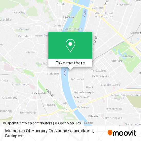 Memories Of Hungary Országház ajándékbolt map