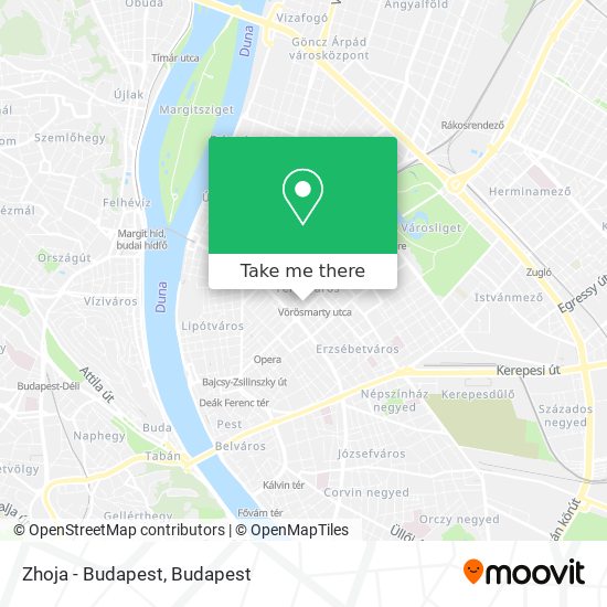 Zhoja - Budapest map