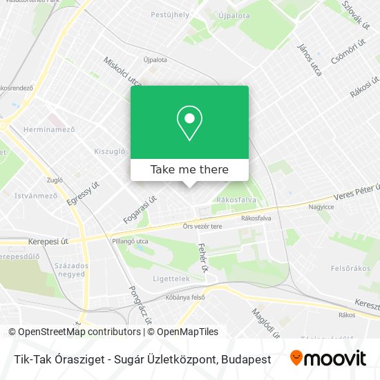 Tik-Tak Órasziget - Sugár Üzletközpont map