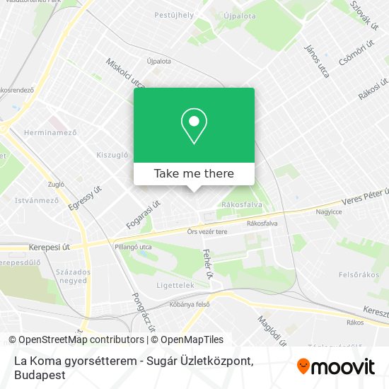 La Koma gyorsétterem - Sugár Üzletközpont map