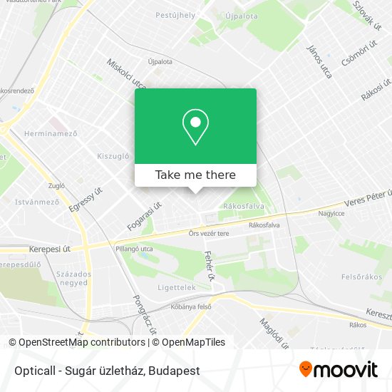 Opticall - Sugár üzletház map