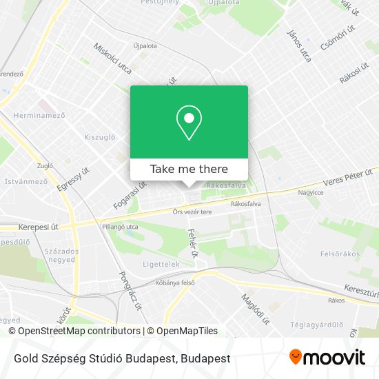 Gold Szépség Stúdió Budapest map