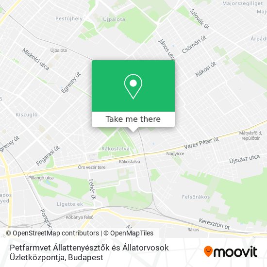 Petfarmvet Állattenyésztők és Állatorvosok Üzletközpontja map