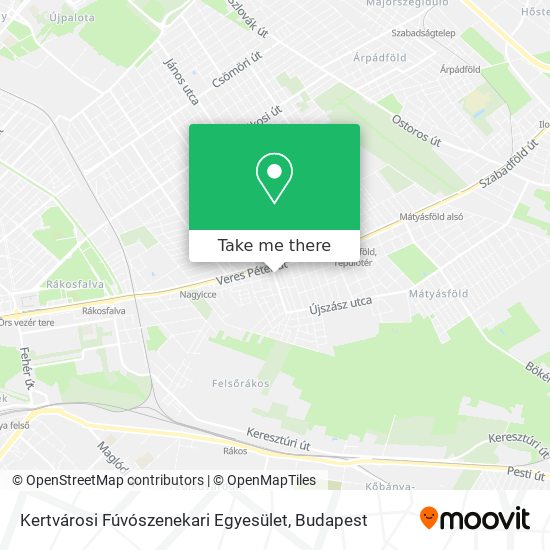 Kertvárosi Fúvószenekari Egyesület map