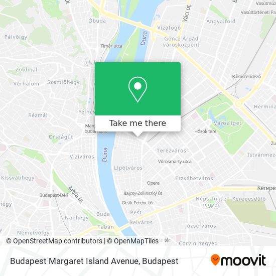 Budapest Margaret Island Avenue map