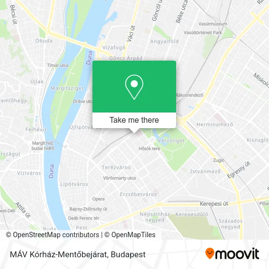 MÁV Kórház-Mentőbejárat map