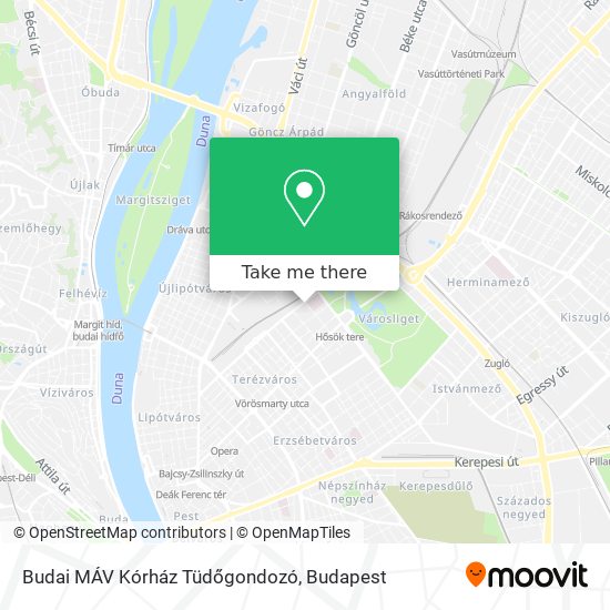 Budai MÁV Kórház Tüdőgondozó map