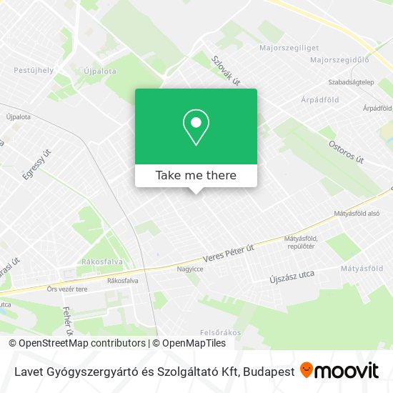 Lavet Gyógyszergyártó és Szolgáltató Kft map