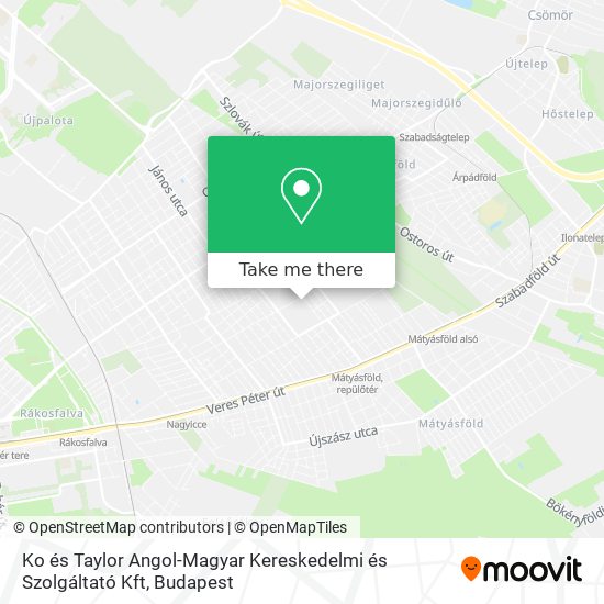 Ko és Taylor Angol-Magyar Kereskedelmi és Szolgáltató Kft map
