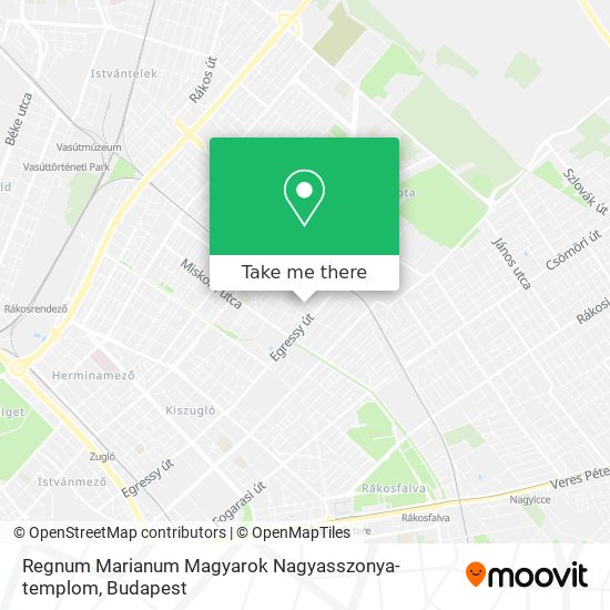 Regnum Marianum Magyarok Nagyasszonya-templom map