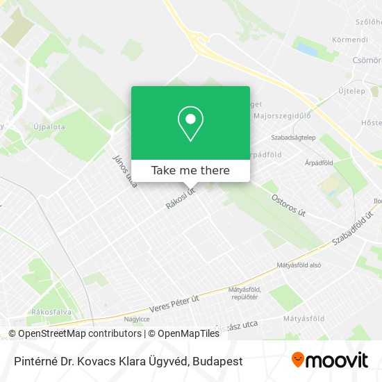 Pintérné Dr. Kovacs Klara Ügyvéd map