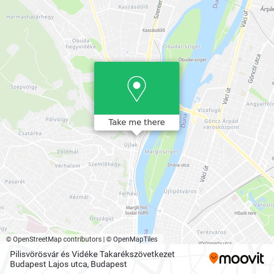 Pilisvörösvár és Vidéke Takarékszövetkezet Budapest Lajos utca map