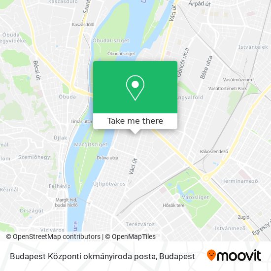 Budapest Központi okmányiroda posta map