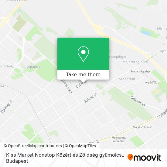 Kiss Market Nonstop Közért és Zöldség gyümölcs. map