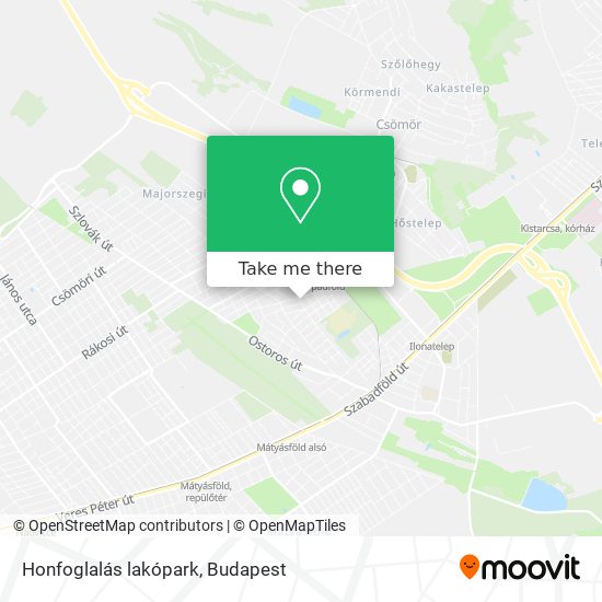 Honfoglalás lakópark map