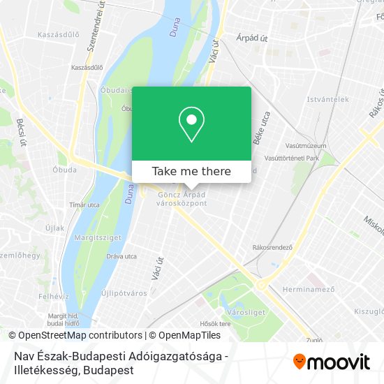 Nav Észak-Budapesti Adóigazgatósága - Illetékesség map