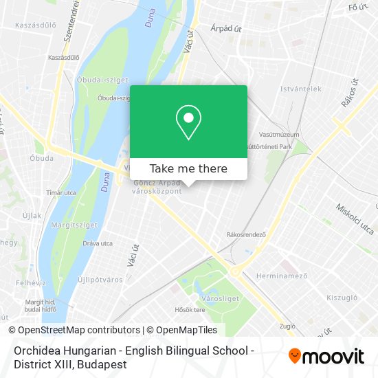 Orchidea Hungarian - English Bilingual School - District XIII map