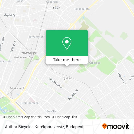 Author Bicycles Kerékpárszerviz map