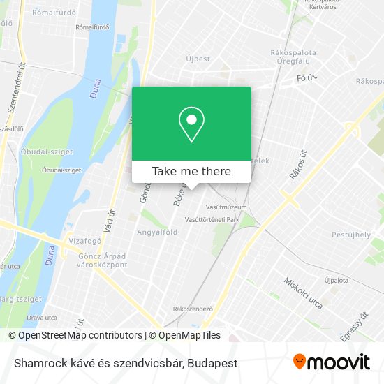 Shamrock kávé és szendvicsbár map