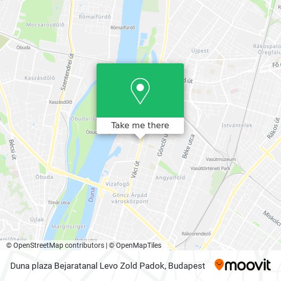 Duna plaza Bejaratanal Levo Zold Padok map