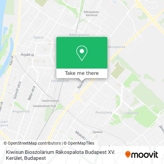 Kiwisun Bioszolárium Rákospalota Budapest XV. Kerület map