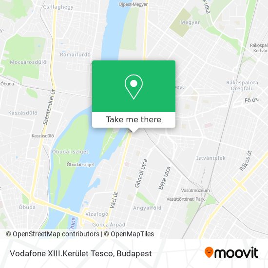 Vodafone XIII.Kerület Tesco map