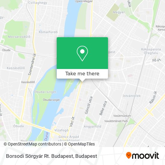 Borsodi Sörgyár Rt. Budapest map