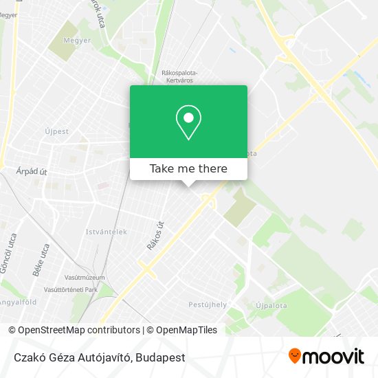 Czakó Géza Autójavító map