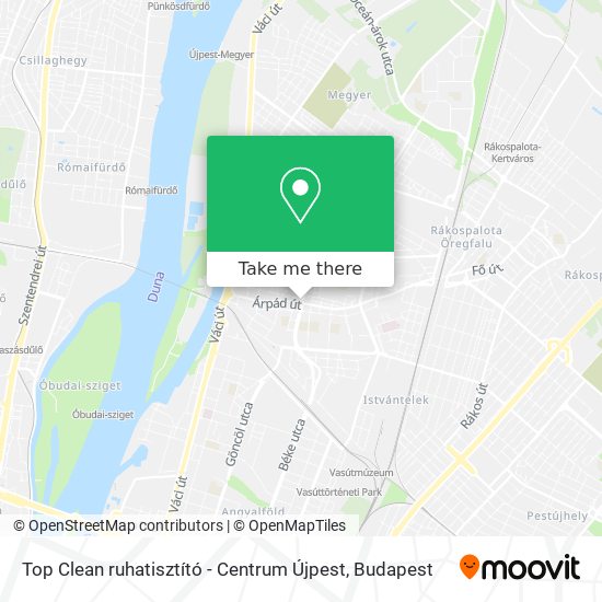 Top Clean ruhatisztító - Centrum Újpest map