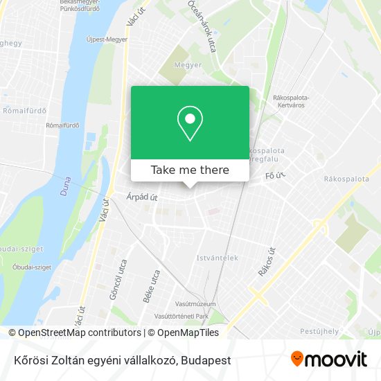 Kőrösi Zoltán egyéni vállalkozó map