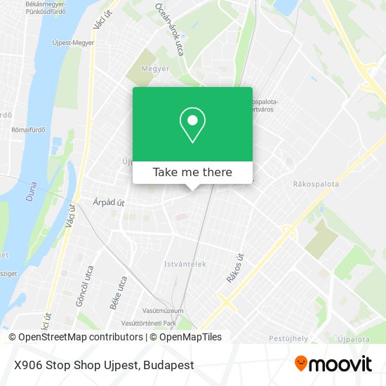 X906 Stop Shop Ujpest map